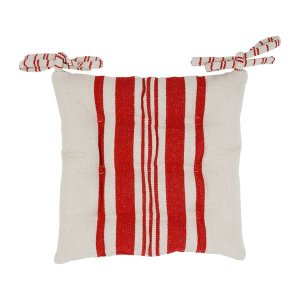 Μαξιλάρι καρέκλας TAPISSIER NAT+RED τετράγωνο ,COTTON