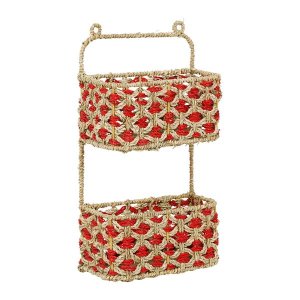 Alternative view of Ράφι τοίχου 2 θέσεις DAMIER NAT+RED